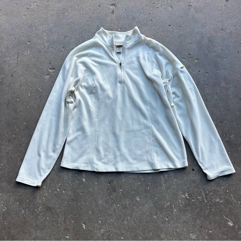 LL Bean Sherpa Fleece Womens M Soft Winter Layer Zip Front